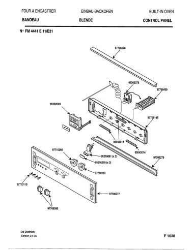 Pièces détachées DE DIETRICH FM4441E1 7DF0198 Annee 0 7DF0198 