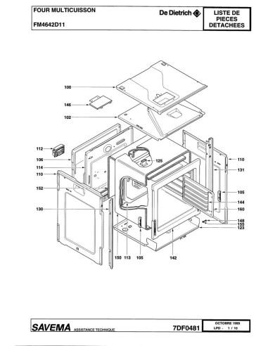 Pièces détachées DE DIETRICH FM4642D1 7DF0481 Annee 0 7DF0481 