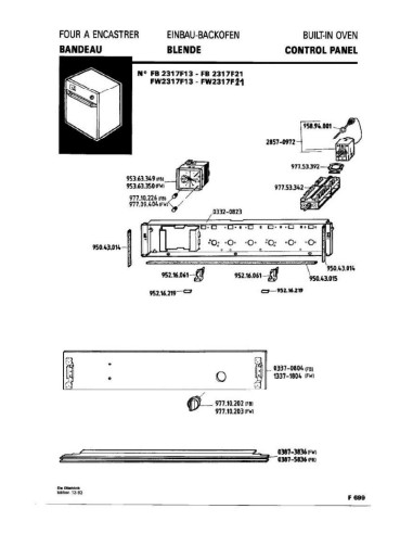 Pièces détachées DE DIETRICH FW2317F1 FW2317F13 