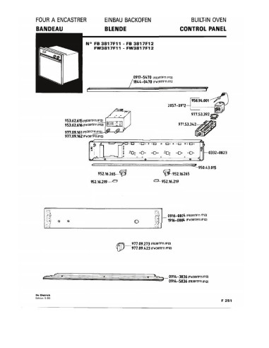 Pièces détachées DE DIETRICH FW3817F1 FW3817F12 