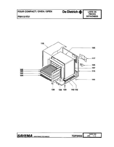 Pièces détachées DE DIETRICH FW4131F2 FW4131F21 