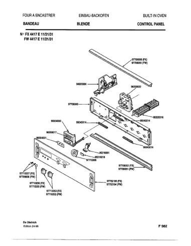 Pièces détachées DE DIETRICH FW4417E1 FW4417E11 7DF0185 