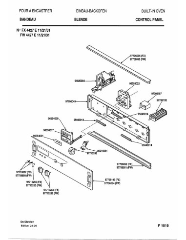 Pièces détachées DE DIETRICH FW4427E1 7DF0194 Annee 0 7DF0194 