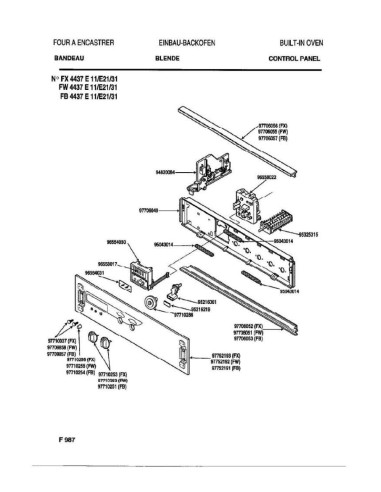 Pièces détachées DE DIETRICH FW4437E2 FW4437E21 REP-005289 