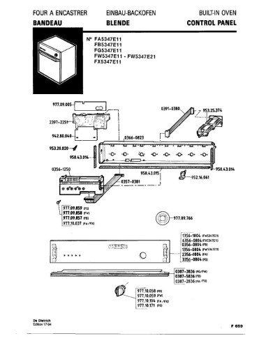 Pièces détachées DE DIETRICH FW5347E1 FW5347E11 