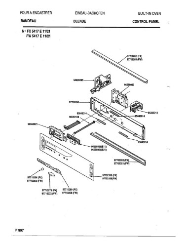 Pièces détachées DE DIETRICH FW5417E1 FW5417E11 