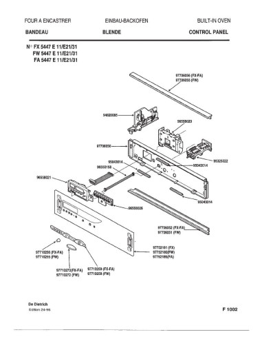 Pièces détachées DE DIETRICH FW5447E3 FW5447E31 