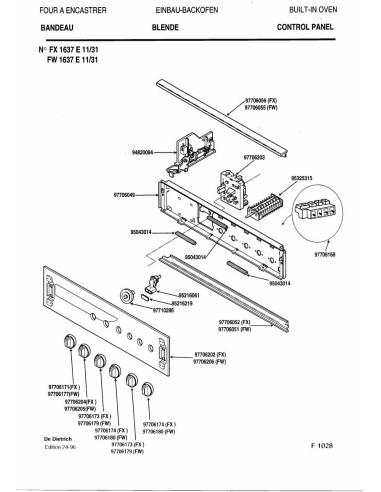 Pièces détachées DE DIETRICH FX1637E0 REP-005330 Annee 0 REP-005330 