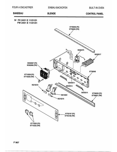 Pièces détachées DE DIETRICH FX2431E1 REP-005266 Annee 0 REP-005266 