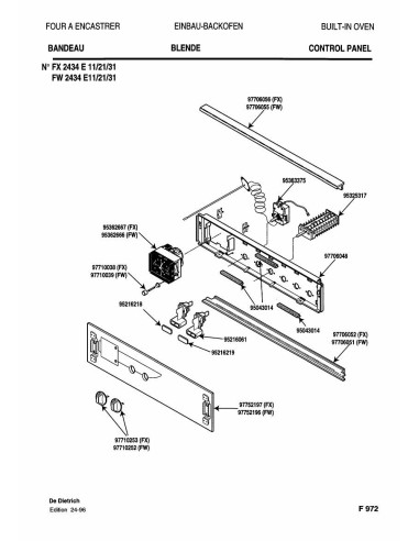 Pièces détachées DE DIETRICH FX2434E1 FX2434E11 REP-005271 Annee 0 REP-005271 