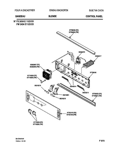 Pièces détachées DE DIETRICH FX2434E1 FX2434E11 REP-005271 