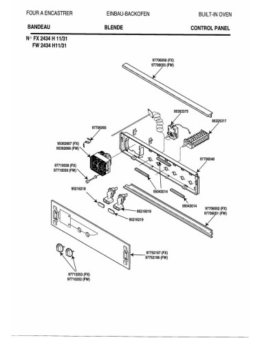 Pièces détachées DE DIETRICH FX2434H1 REP-005338 Annee 0 REP-005338 