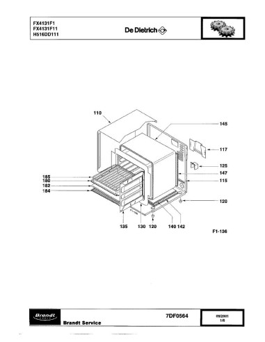 Pièces détachées DE DIETRICH FX4131F1 FX4131F11 