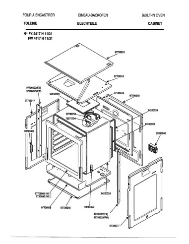 Pièces détachées DE DIETRICH FX4417H1 FX4417H11 REP-005363 