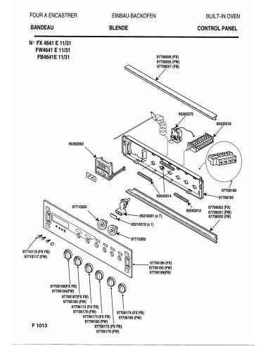 Pièces détachées DE DIETRICH FX4641E0 REP-005320 Annee 0 REP-005320 