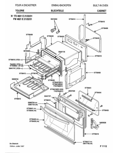 Pièces détachées DE DIETRICH FX4821E1 REP-005383 Annee 0 REP-005383 