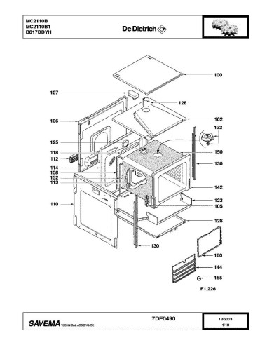 Pièces détachées DE DIETRICH MC2110B MC2110B1 