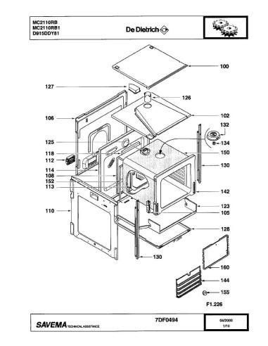 Pièces détachées DE DIETRICH MC2110RB MC2110RB1 