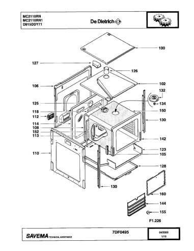 Pièces détachées DE DIETRICH MC2110RN MC2110RN1 