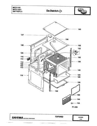 Pièces détachées DE DIETRICH MC2110X MC2110X1 