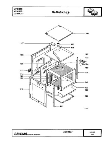 Pièces détachées DE DIETRICH MP3110B MP3110B1 