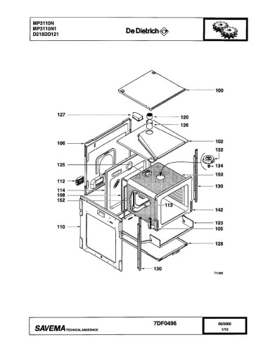 Pièces détachées DE DIETRICH MP3110N MP3110N1 