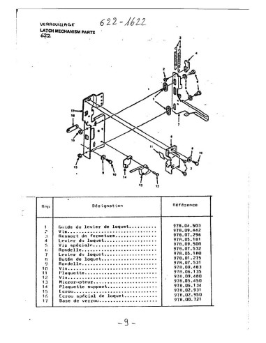 Pièces détachées DE DIETRICH 1622 1622 