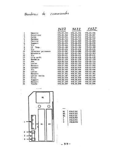 Pièces détachées DE DIETRICH 2622 