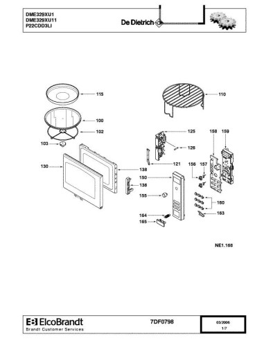 Pièces détachées DE DIETRICH DME329XU1 7DF0798 Annee 0 7DF0798 