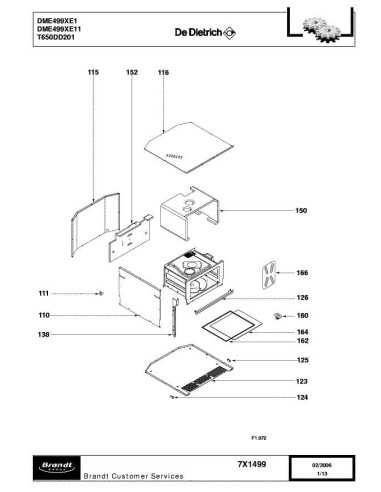 Pièces détachées DE DIETRICH DME499XE1 7DF0817 7X1499 Annee 0 7X1499 