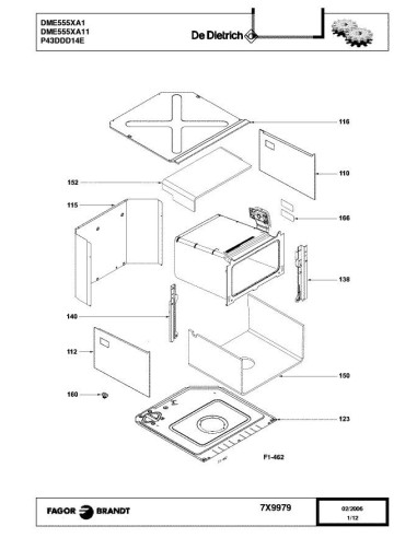 Pièces détachées DE DIETRICH DME555XA1 7X9979 Annee 0 7X9979 