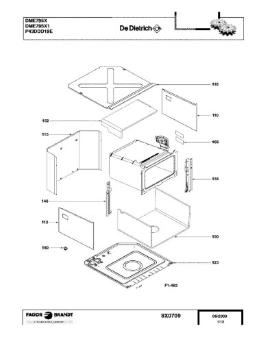 Pièces détachées DE DIETRICH DME795X DME795X1 8X0709 