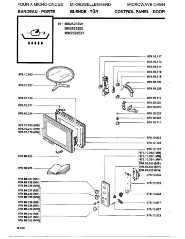 Pièces détachées DE DIETRICH MB2523E2 MB2523E21 