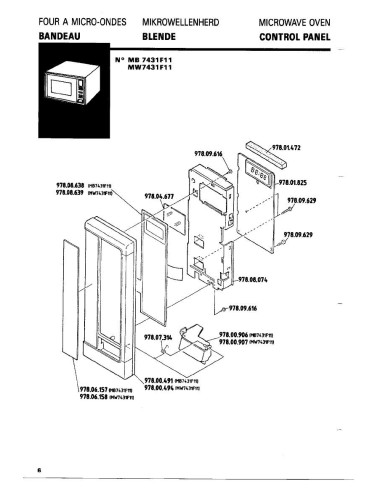 Pièces détachées DE DIETRICH MB7431F1 MB7431F11 