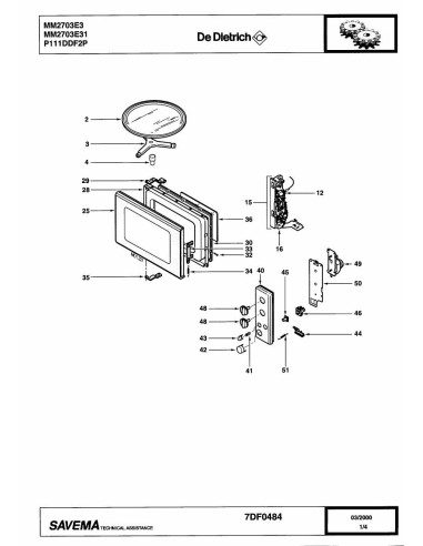 Pièces détachées DE DIETRICH MM2703E 7DF0484 Annee 0 7DF0484 