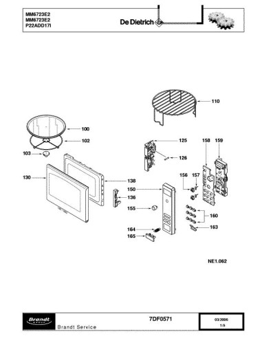 Pièces détachées DE DIETRICH MM6723E2 7DF0571 Annee 0 7DF0571 