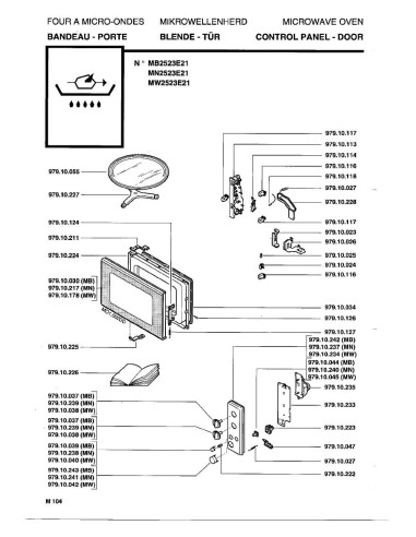 Pièces détachées DE DIETRICH MN2523E2 MN2523E21 