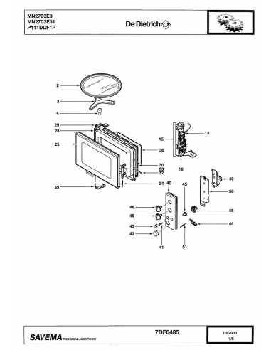 Pièces détachées DE DIETRICH MN2703E 7DF0485 Annee 0 7DF0485 