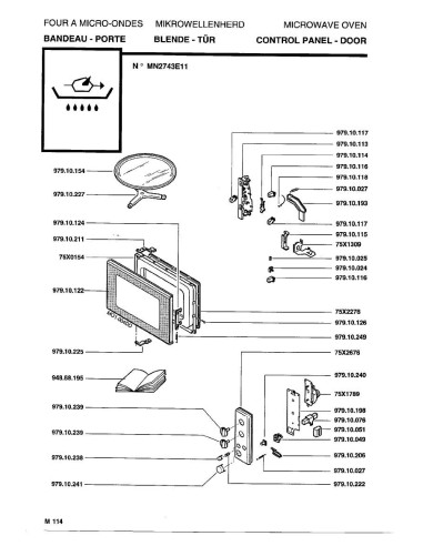 Pièces détachées DE DIETRICH MN2743E1 MN2743E11 7DF0316 