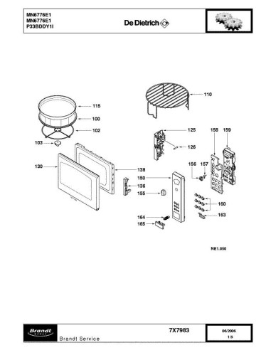 Pièces détachées DE DIETRICH MN6776E1 7X7983 Annee 0 7X7983 