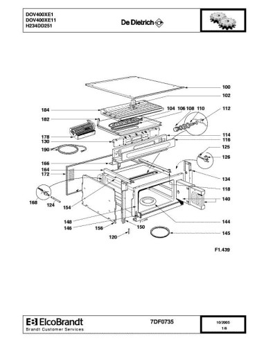 Pièces détachées DE DIETRICH DOV400XE1 7DF0735 Annee 0 7DF0735 