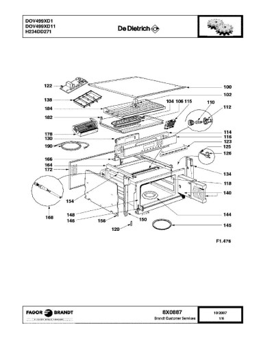 Pièces détachées DE DIETRICH DOV499XD1 DOV499XD11 