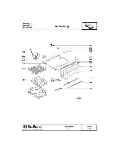 Pièces détachées DE DIETRICH DOV499XE1 DOV499XE11 7DF0799 