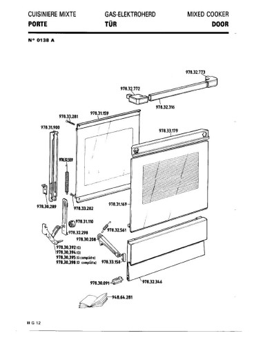 Pièces détachées DE DIETRICH 0138A 0138A 