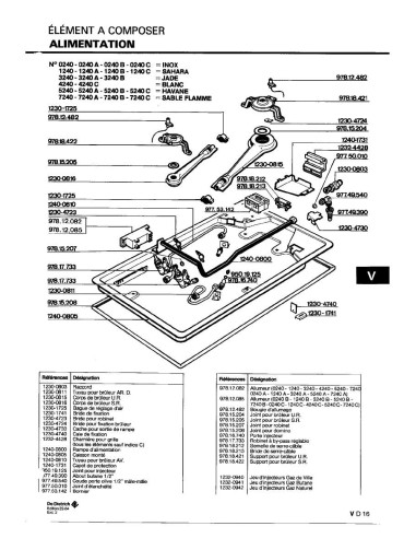 Pièces détachées DE DIETRICH 1240A 1240A 