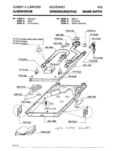 Pièces détachées DE DIETRICH 1284A 1284A 