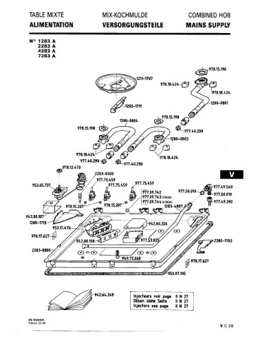 Pièces détachées DE DIETRICH 2283A 2283A 