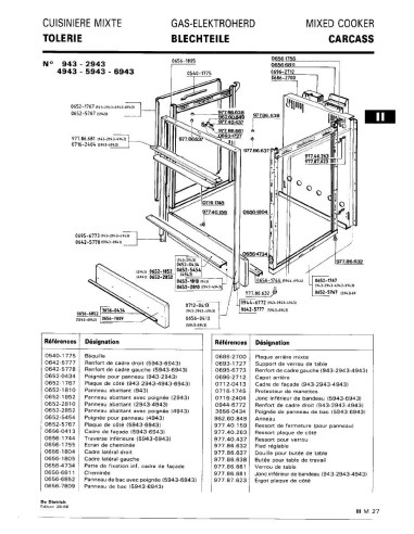 Pièces détachées DE DIETRICH 2943 2943 