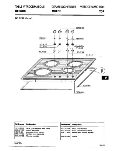 Pièces détachées DE DIETRICH 3278 3278 