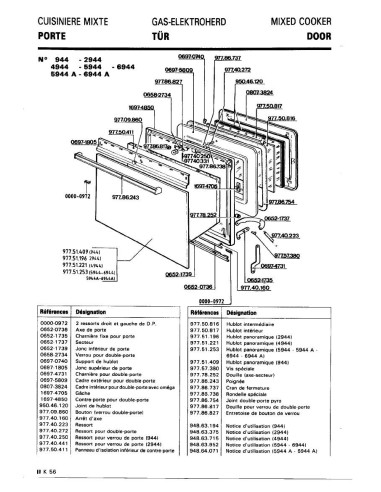 Pièces détachées DE DIETRICH 5944A 5944A 